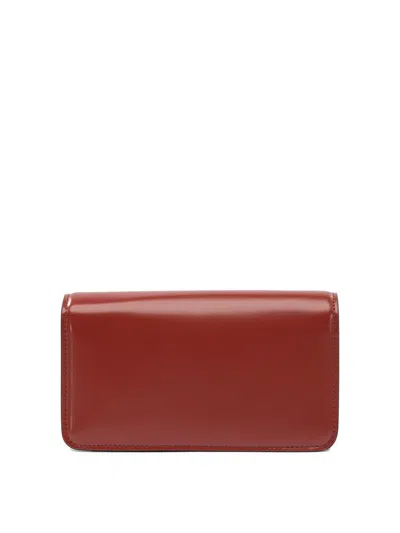 Valentino Crossbody Bags With Gold-tone Hardware And Chain Strap In Red
