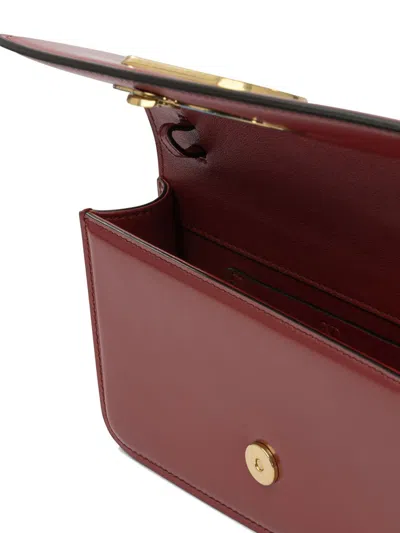 Valentino Crossbody Bags With Gold-tone Hardware And Chain Strap In Red