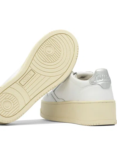 Autry Platform Low Wom Leat/leat Wht/silver