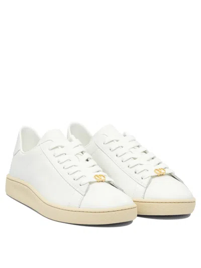 Valentino Royco Low-top Leather Sneakers With Italian Sizing