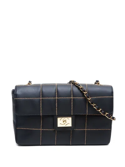Pre-owned Chanel 2001-2002 Chocolate Bar Shoulder Bag In Black