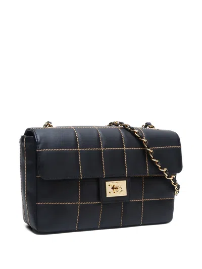 Pre-owned Chanel 2001-2002 Chocolate Bar Shoulder Bag In Black