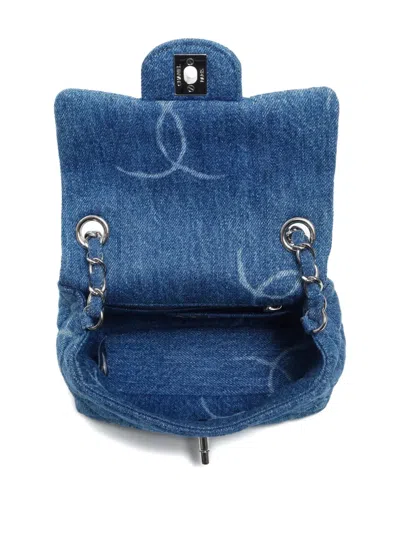 Pre-owned Chanel 2020-2021 Small Flap Crossbody Bag In Blue