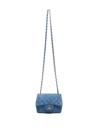 Pre-owned Chanel 2020-2021 Small Flap Crossbody Bag In Blue