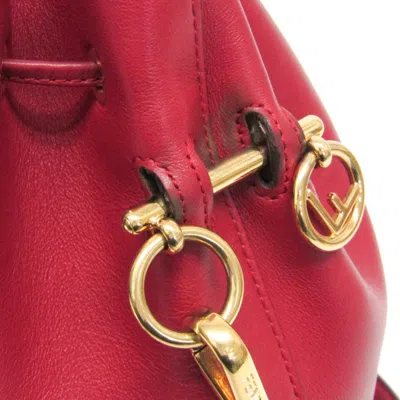 Pre-owned Fendi Red Color Leather Shoulder Bag ()