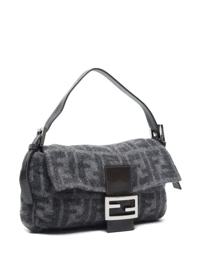 Pre-owned Fendi 2000-2015 Mamma Baguette Shoulder Bag In Black