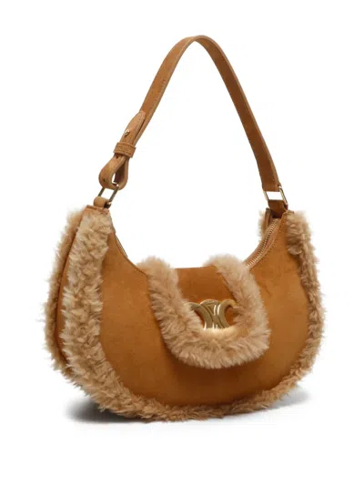 Pre-owned Celine 2020-2024 Triomphe Mooton Shoulder Bag In Neutral