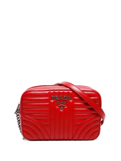 Pre-owned Prada Matelassé 皮质单肩包（2010-2020年代典藏款） In Red