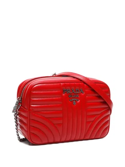Pre-owned Prada Matelassé 皮质单肩包（2010-2020年代典藏款） In Red