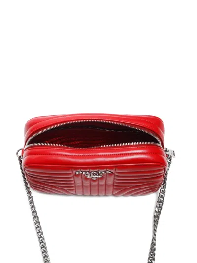 Pre-owned Prada Matelassé 皮质单肩包（2010-2020年代典藏款） In Red