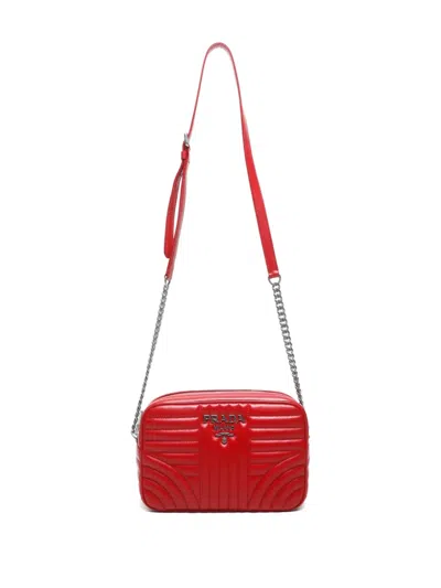 Pre-owned Prada Matelassé 皮质单肩包（2010-2020年代典藏款） In Red