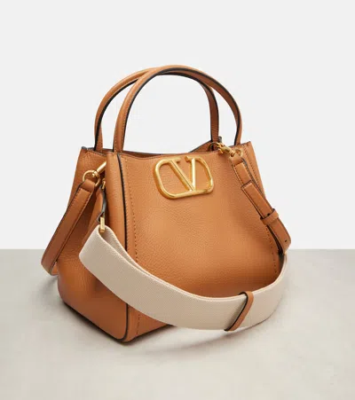 Valentino Alltime Medium Leather Tote Bag