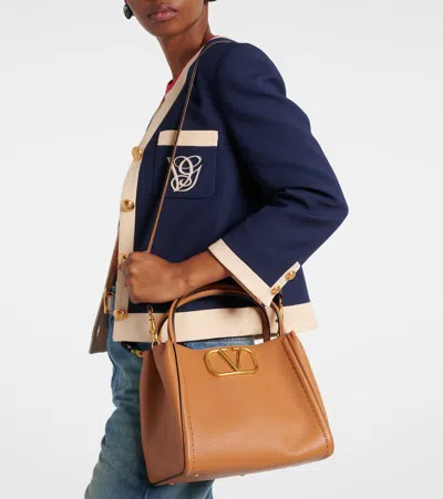 Valentino Alltime Medium Leather Tote Bag