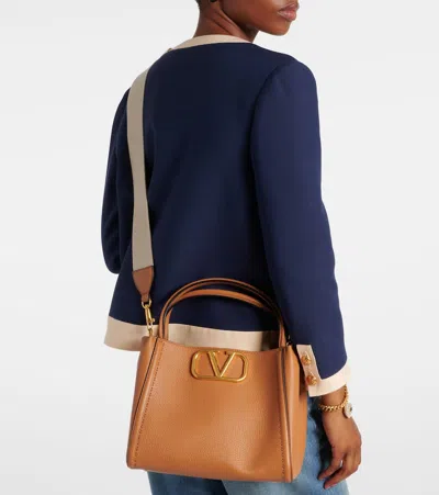 Valentino Alltime Medium Leather Tote Bag