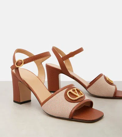 Valentino Vlogo 75 Leather-trimmed Canvas Sandals
