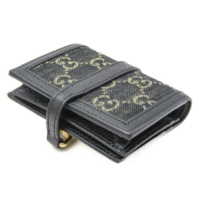 Pre-owned Gucci Black Denim Leather Wallet (bi-fold) ()