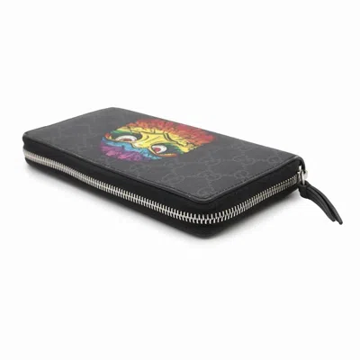 Pre-owned Gucci Black Gg Supreme Long Wallet (bi-fold) ()