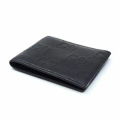 Pre-owned Gucci Black Leather Wallet (bi-fold) ()