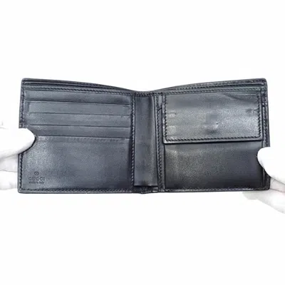 Pre-owned Gucci Black Leather Wallet (bi-fold) ()