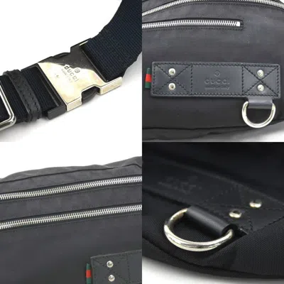 Pre-owned Gucci Black Nylon Canvas Fanny Pack Sling Bag ()