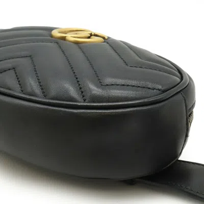 Pre-owned Gucci Black Quilting Leather Fanny Pack Pouch Sling Bag ()