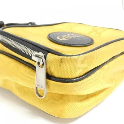 Pre-owned Gucci Black Yellow Nylon Leather Shoulder Bag ()