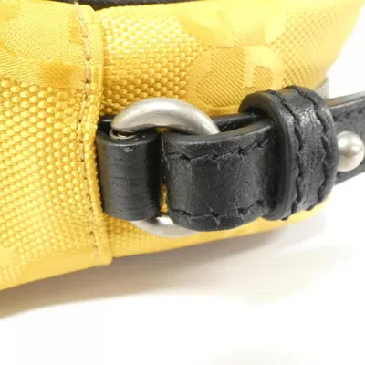 Pre-owned Gucci Black Yellow Nylon Leather Shoulder Bag ()