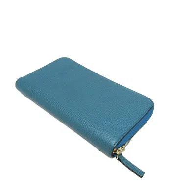 Pre-owned Gucci Blue Green Leather Long Wallet (bi-fold) () In Multi