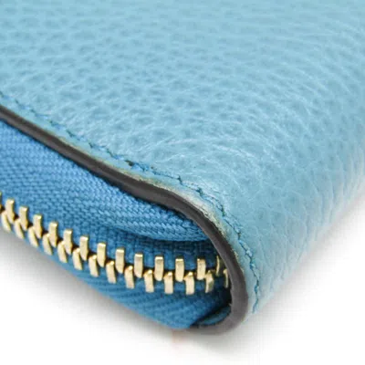 Pre-owned Gucci Blue Green Leather Long Wallet (bi-fold) () In Multi