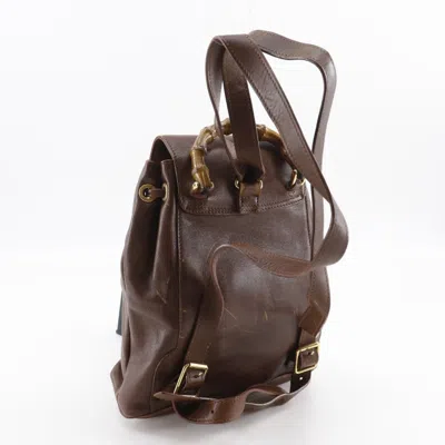 Pre-owned Gucci Brown Leather Backpack ()