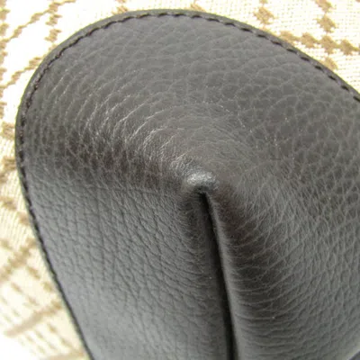 Pre-owned Gucci Diamante Beige Brown Canvas Leather Tote Bag ()