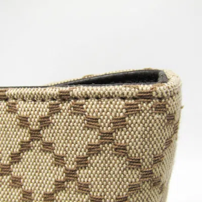 Pre-owned Gucci Diamante Beige Brown Canvas Leather Tote Bag ()