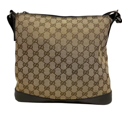 Pre-owned Gucci Gg Canvas Beige Beige Brown Gg Canvas Shoulder Bag ()