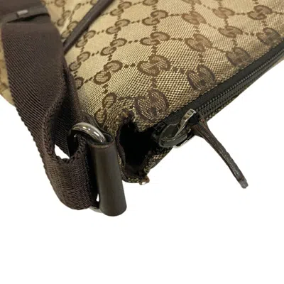 Pre-owned Gucci Gg Canvas Beige Beige Brown Gg Canvas Shoulder Bag ()