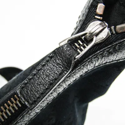 Pre-owned Gucci Gg Canvas Black Gg Canvas Leather Shoulder Bag ()
