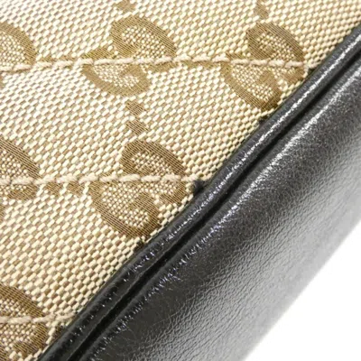 Pre-owned Gucci Gg Marmont Beige Black Gg Canvas Leather Shoulder Bag ()