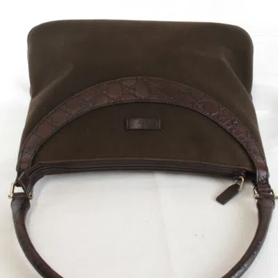Pre-owned Gucci Khaki Canvas Shoulder Bag ()