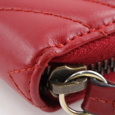 Pre-owned Gucci Red Color Leather Long Wallet (bi-fold) ()
