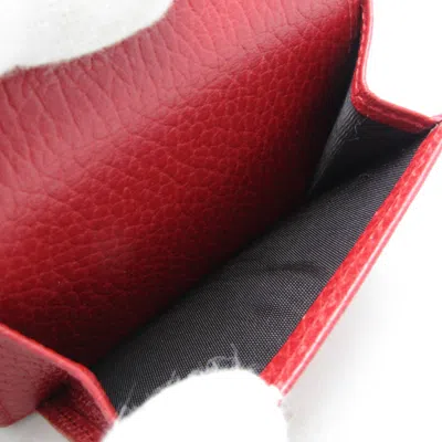 Pre-owned Gucci Red Color Leather Wallet (tri-fold) ()