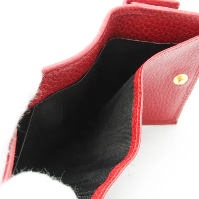Pre-owned Gucci Red Color Leather Wallet (tri-fold) ()