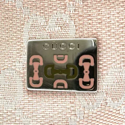 Pre-owned Gucci Sherry Line Pink Gg Canvas Tote Bag ()