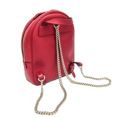 Pre-owned Gucci Soho Red Color Leather Backpack ()