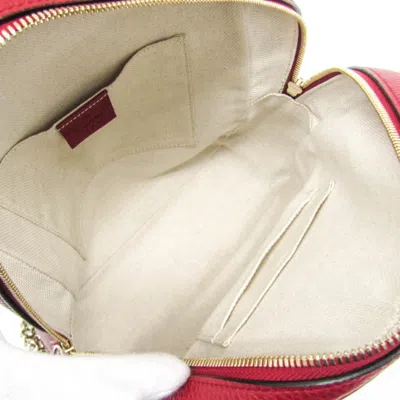 Pre-owned Gucci Soho Red Color Leather Backpack ()