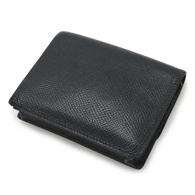 Pre-owned Hermes Black Courchevel Leather Coin Purse/coin Case ()
