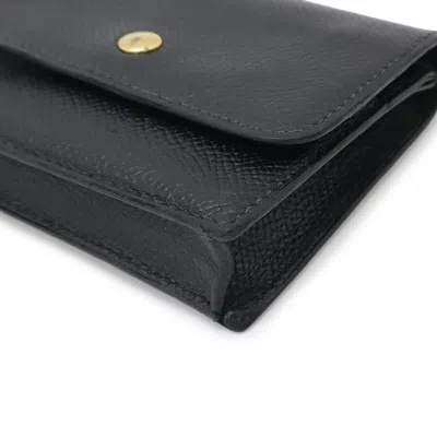 Pre-owned Hermes Black Courchevel Leather Coin Purse/coin Case ()
