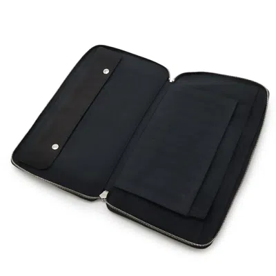 Pre-owned Hermes Black Gray Canvas Long Wallet (bi-fold) ()