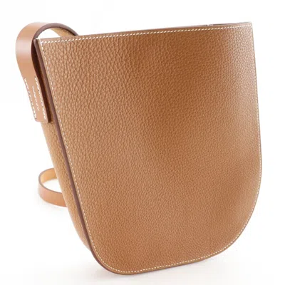Pre-owned Hermes Brown Gold Brown Togo Leather Shoulder Bag ()