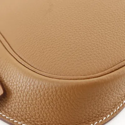 Pre-owned Hermes Brown Gold Brown Togo Leather Shoulder Bag ()