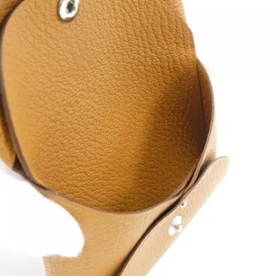 Pre-owned Hermes Caramel Chevre Leather Coin Purse/coin Case () In Brown