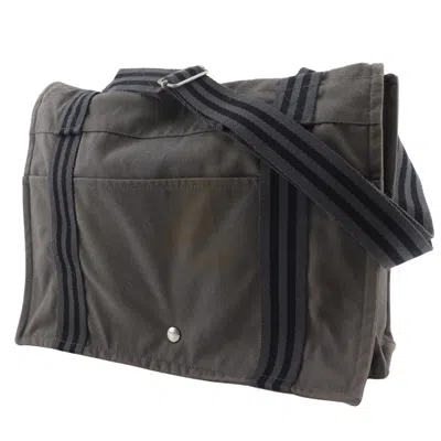 Pre-owned Hermes Fourre Tout Gray Cotton Canvas Shoulder Bag ()